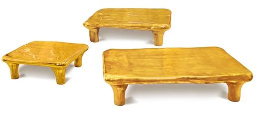 Scarlet Splendour Квадратный латунный журнальный столик Fools' gold sun-id-1378057 - Вид №2