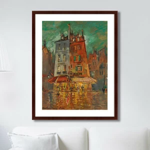 Картина в раме 78,5х100 см Nachtliches Paris, 1935г. КАРТИНЫ В КВАРТИРУ  264224 Зеленый;коричневый;разноцветный