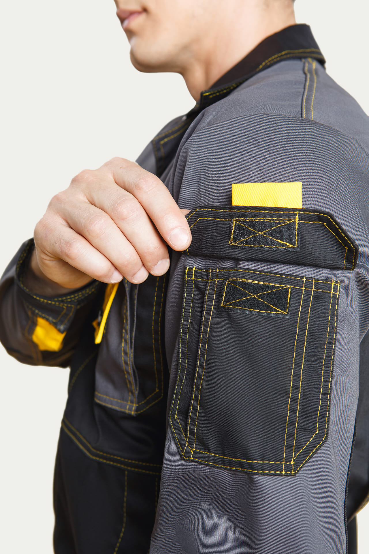 4956829 Костюм "Профессионал-2" черный-графит-желтый GENESIS  Летняя спецодежда  размер 52-54/170-176  - Вид №15