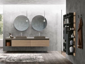 Archeda Тумба под умывальник из дерева с зеркалом Linea