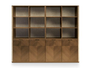 Деревянный высокий офисный книжный шкаф