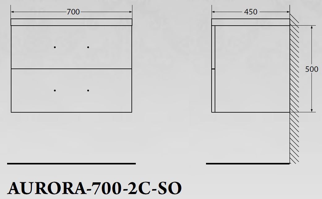 Мебель для ванной BelBagno AURORA-700-2C-SO-MV - Вид №1
