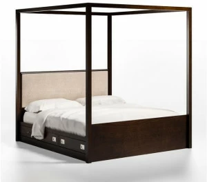 Caroti Двуспальная кровать с балдахином и мягким изголовьем Via montenapoleone