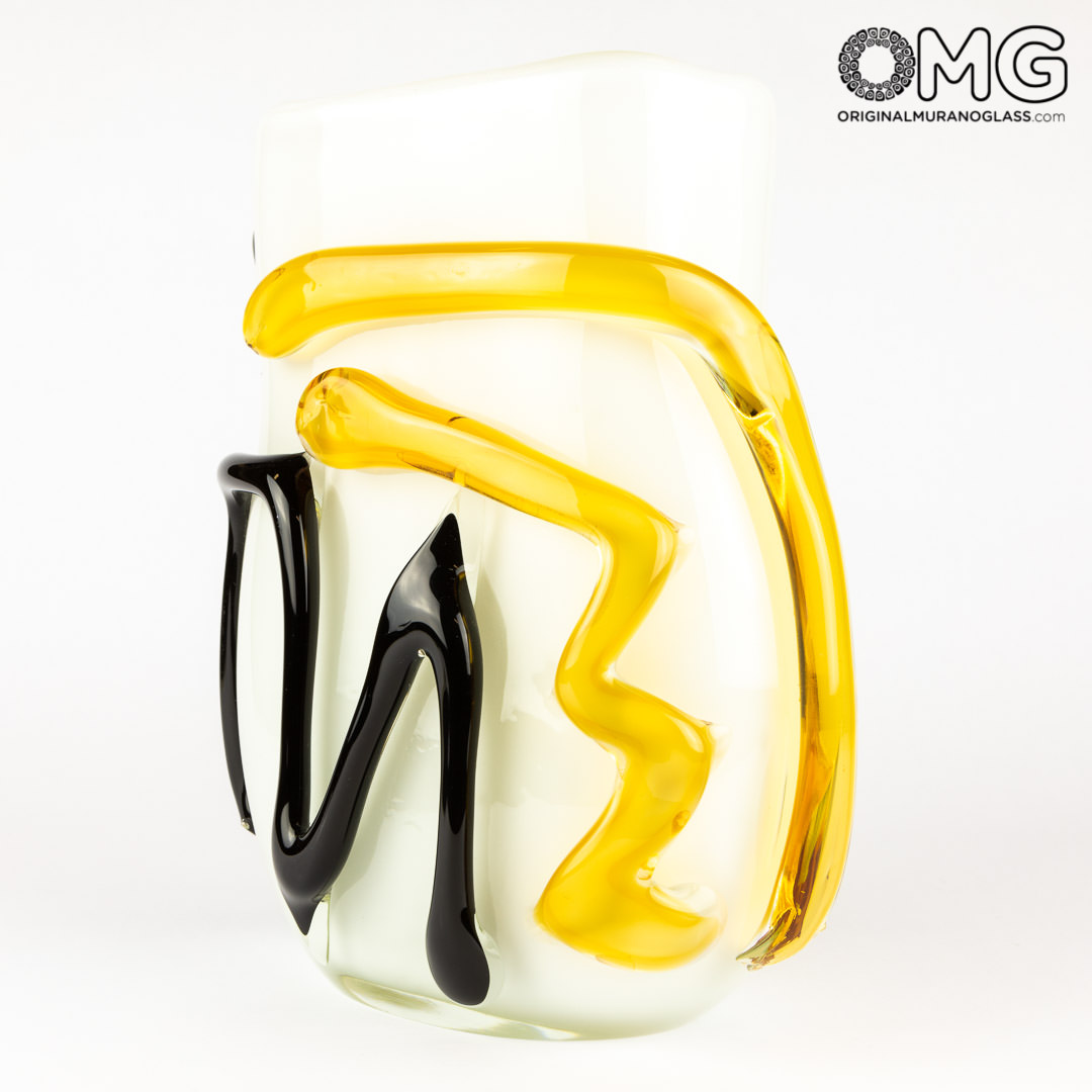 3602 ORIGINALMURANOGLASS Ваза Медовая - дутое муранское стекло OMG 23 см  - Вид №1