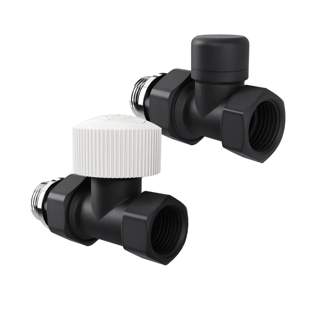 Термостатический комплект для радиатора прямой Royal Thermo Design 1/2" латунь цвет черный STLM-2039278 - Вид №1