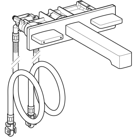 116.465.21.1 Смеситель для раковины Geberit ONE прямоугольного исполнения, настенный монтаж, смеситель двухручковый, для функционального блока скрытого монтажа Geberit  - Вид №1