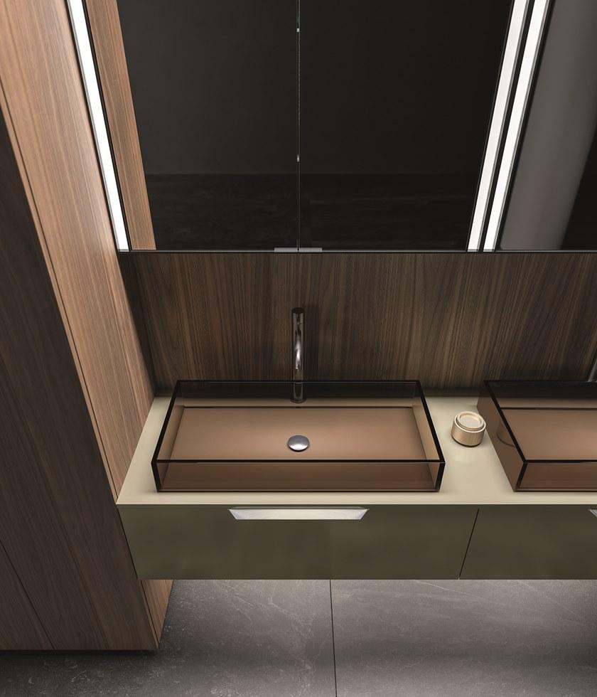 Cerasa Двойная тумба под умывальник из фанерованной древесины со шкафом Nerolab sun-id-1377343 - Вид №3