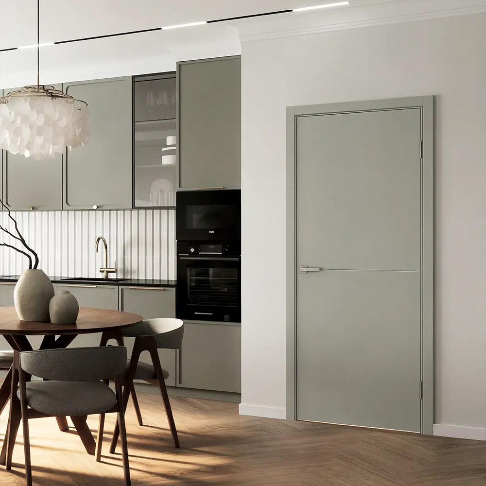 Дверь межкомнатная глухая Николь 80x200 см эмаль цвет шелк с замком и без петель 89464697 STLM-2019370 BELWOODDOORS  - Вид №1