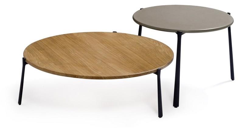 TRIBÙ Круглый садовый стол из алюминия и дерева Branch sun-id-1401178 - Вид №1