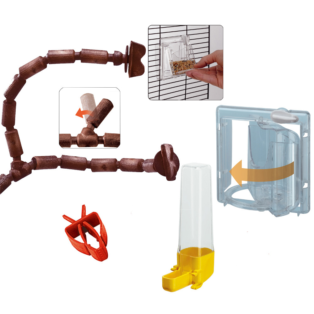 ПР0025834 Клетка для птиц GIULIETTA 4 NERA деревянная 57х30х50см FERPLAST  - Вид №2