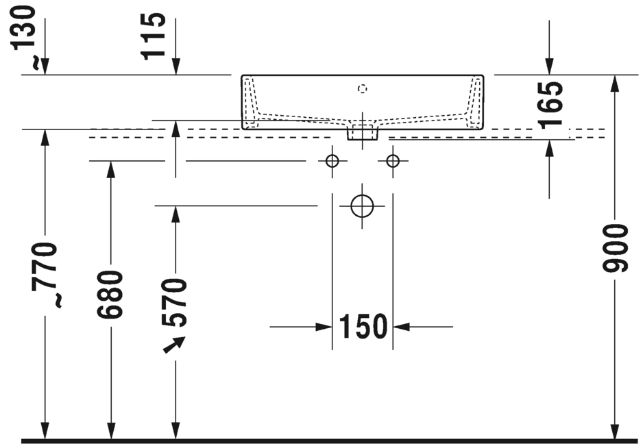 2352600000 Подвесная раковина настенная овальная Duravit Vero Air - Вид №2