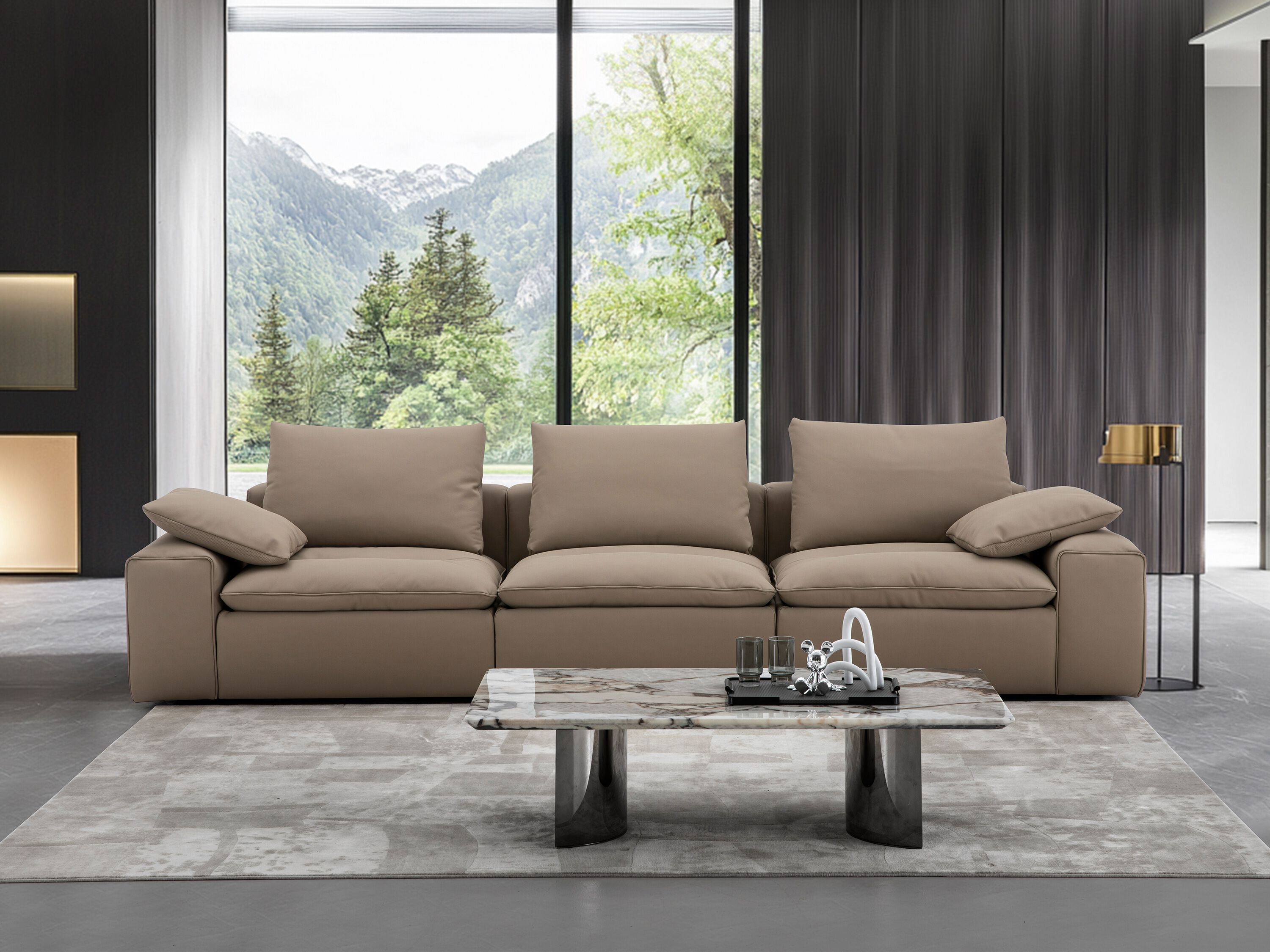 Кожаный линейный диван CAMPO DE' FIORI MIST ARCH-00099672 - Вид №3