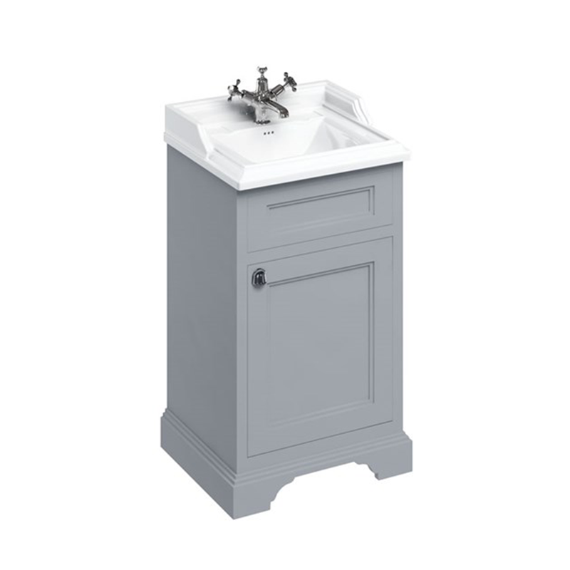 Burlington Classic Отдельностоящий умывальник 50 см с дверцей Мэтт Уайт B20 FC8W  - Вид №3