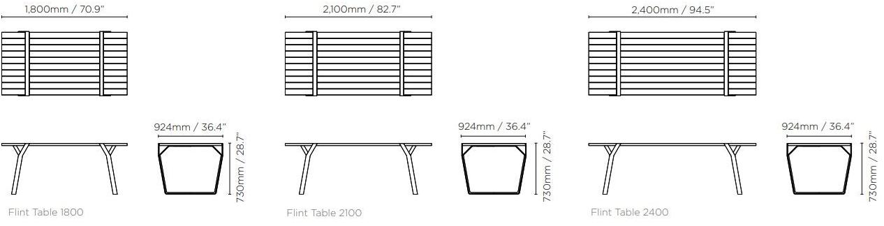 Ross Gardam Прямоугольный стол из стали и дерева Flint sun-id-1424236 - Вид №10