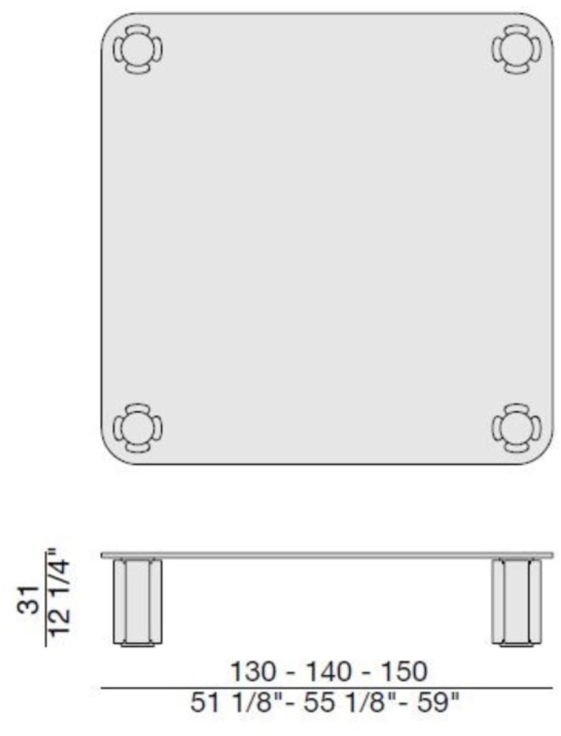 Porada Низкий квадратный журнальный столик из хрусталя Nineteen sun-id-1477340 - Вид №2