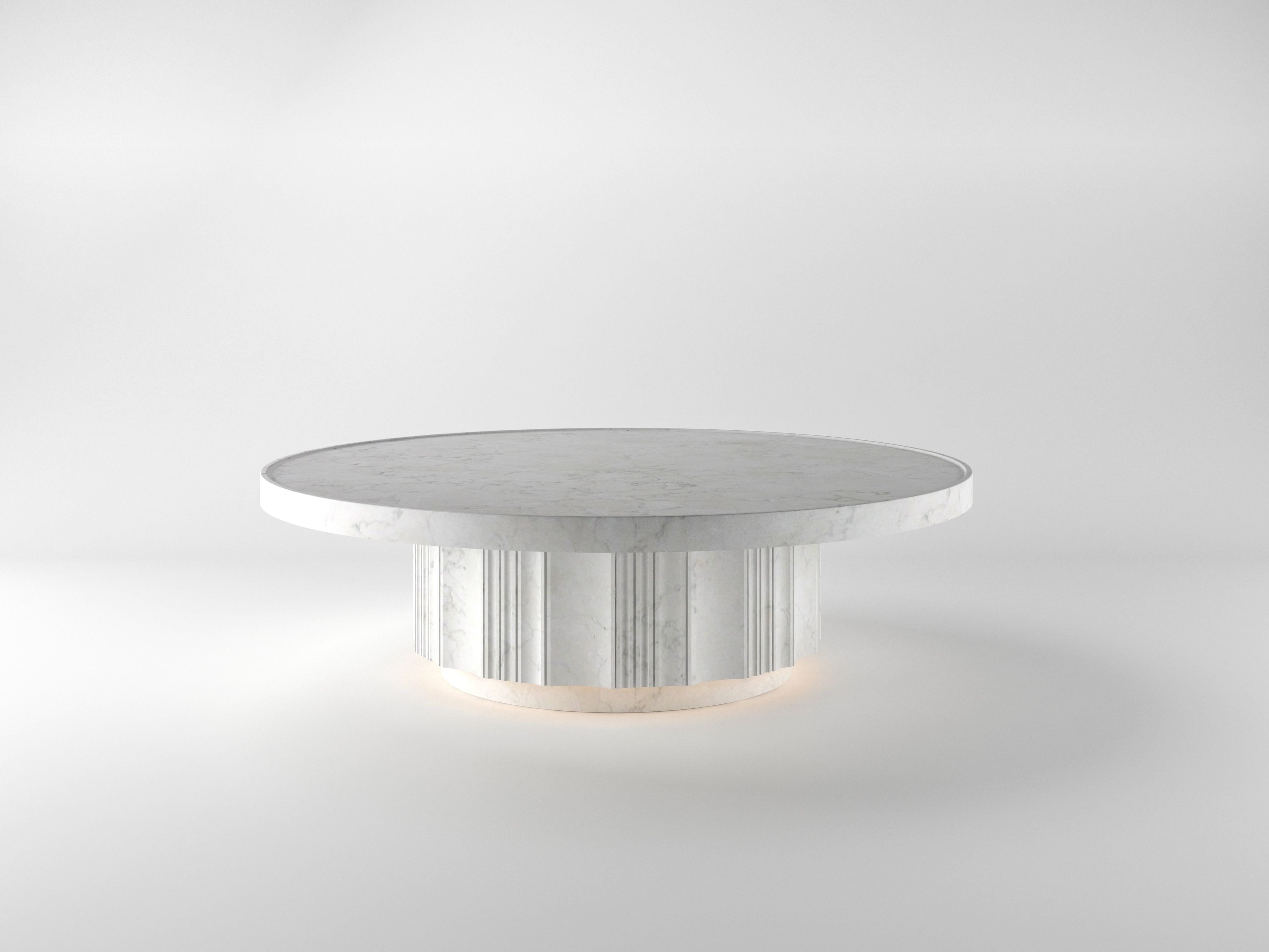 Травертин круглый низкий журнальный столик Davani Purity ARCH-00088427 - Вид №18