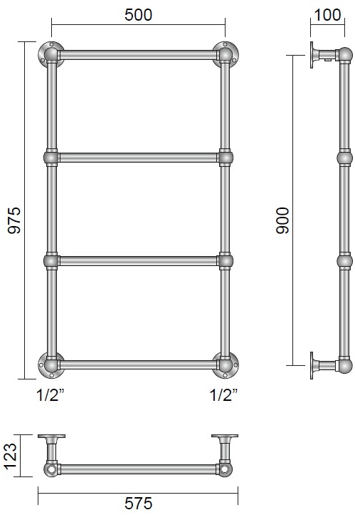 CORDIVARI Настенный латунный радиатор с горячей водой Classic line sun-id-1354845 - Вид №2