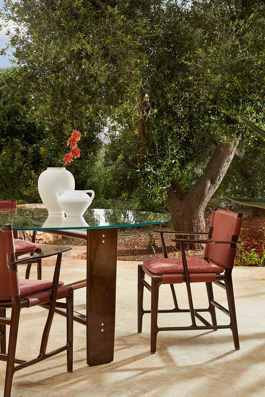 Садовое кресло из красного дерева и кожи с подлокотниками Exteta Levante ARCH-00082375 - Вид №14