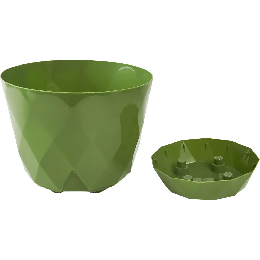 Горшок для цветов Homver Laurel ø22 h19 см v4.5 л пластик зеленый STLM-2033336 - Вид №1