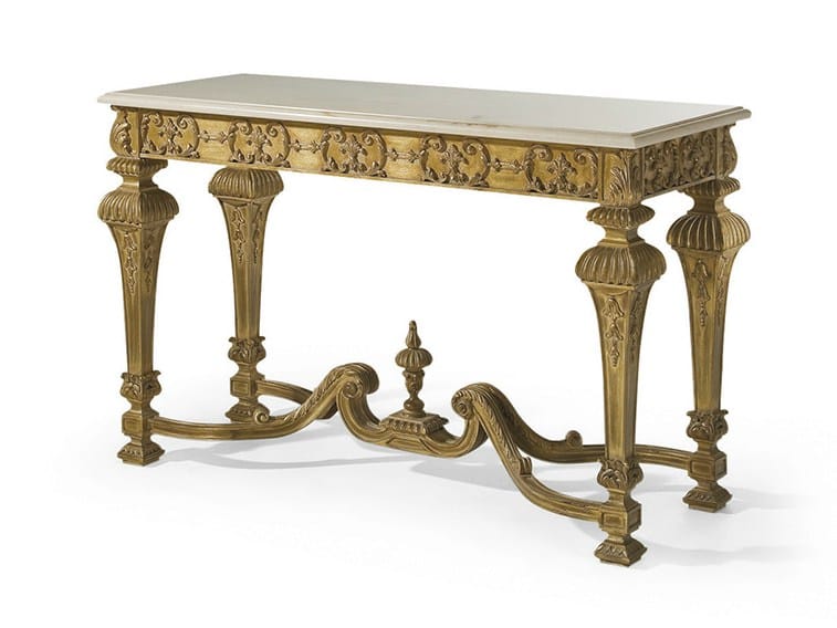 Деревянная консоль с мраморной столешницей OAK Галерея ARCH-00036518 - Вид №1