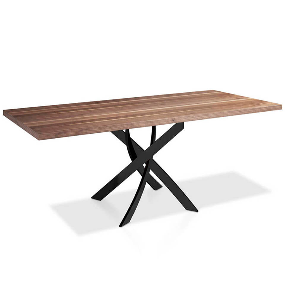 077758 Стол обеденный прямоугольный орех 150x95 черные ножки Angel Cerda F2133 