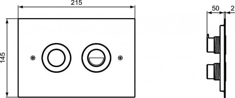 R0188MY Антивандальная пневматическая панель смыва SEPTA PRO P1 Ideal Standard PROSYS SEPTA PRO  - Вид №3