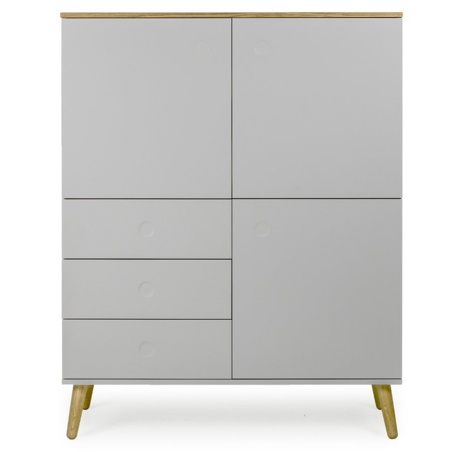 Шкаф Tenzo Dot, 137х109х43 см, дуб, серый 1666612 - Вид №2