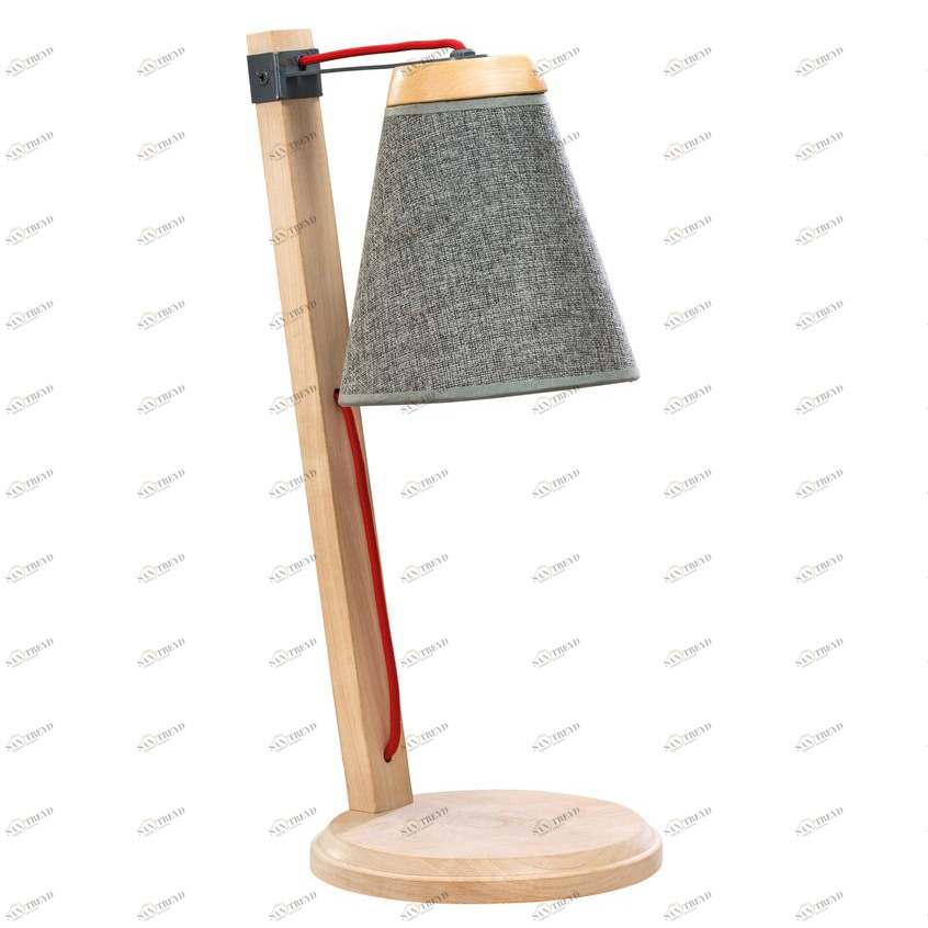 Настольная лампа деревянная Trio CILEK TRIO 00-3832413 Бежевый;серый Santreyd