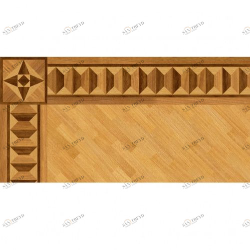 Художественный паркет Da Vinci Паркетный Бордюр 26-142 Орех Европейский (Грецкий) Селект (Гладкая) 1000х200 мм 26011142