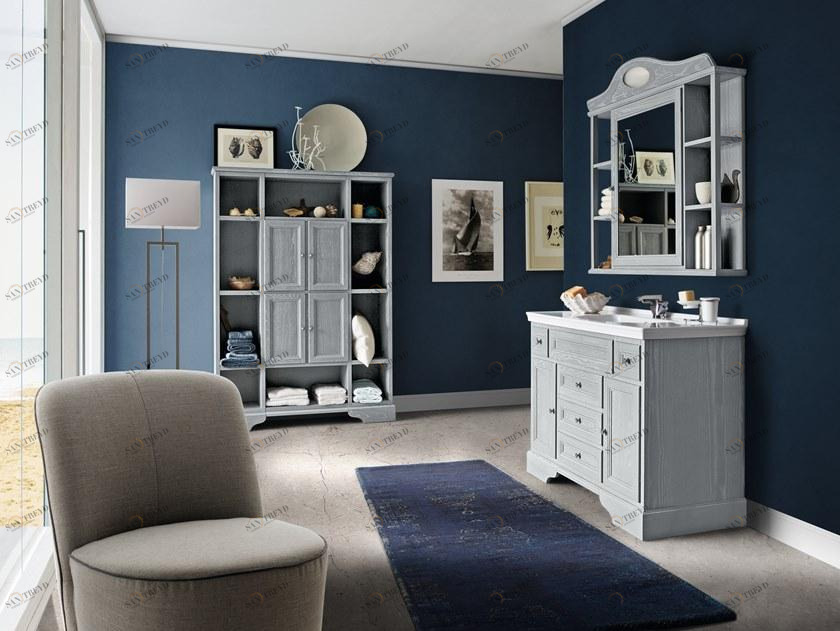 Cerasa Тумба под умывальник из дерева с ящиками и зеркалом Paestum sun-id-1416387