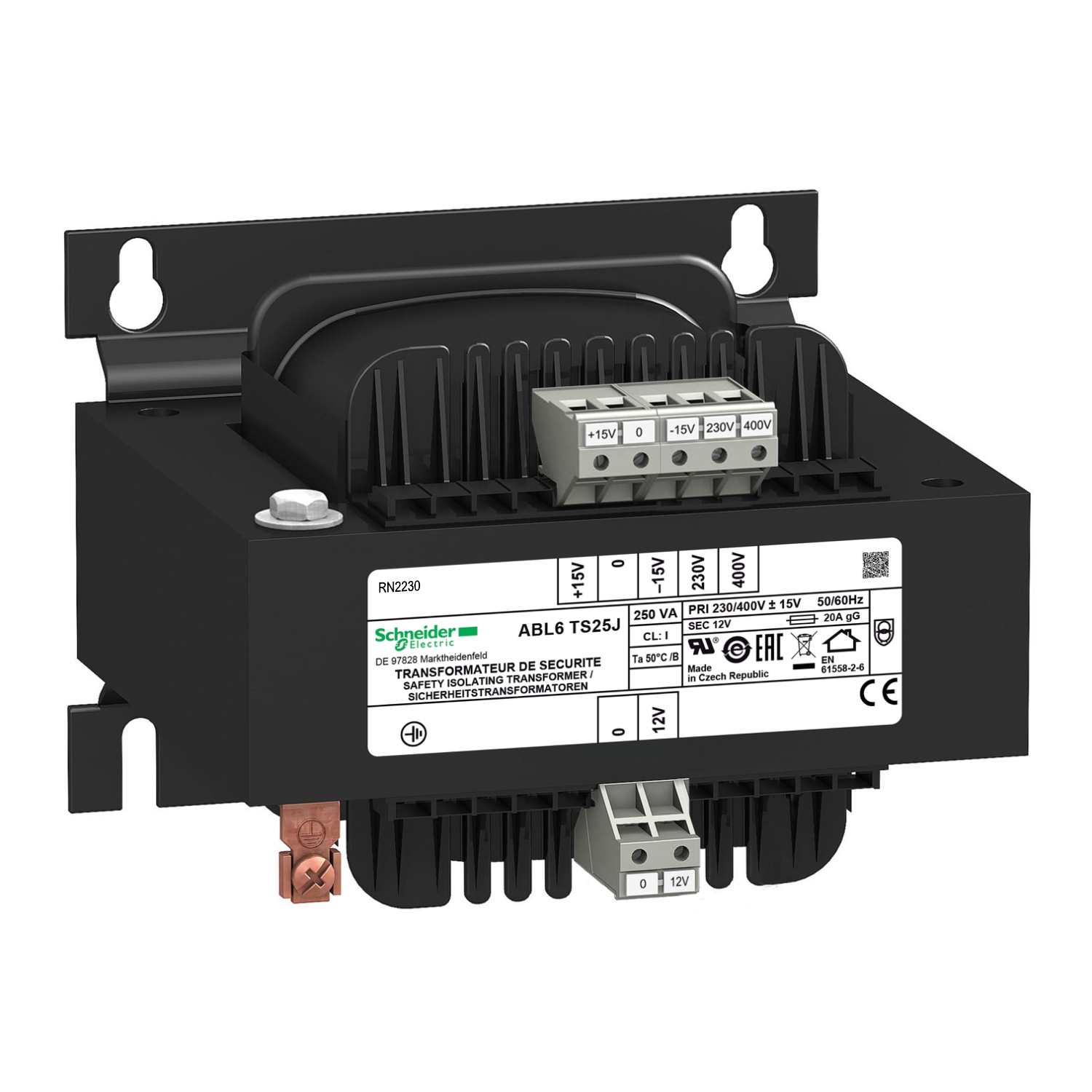 ABL6TS25J ТРАНСФОРМАТОР 230-400В 1X12В 250ВA Schneider Electric Блоки питания и тарансформаторы 