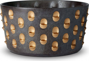 10614113 L’Objet Чаша 25х13см "Коба" (черная с позолотой) Керамика