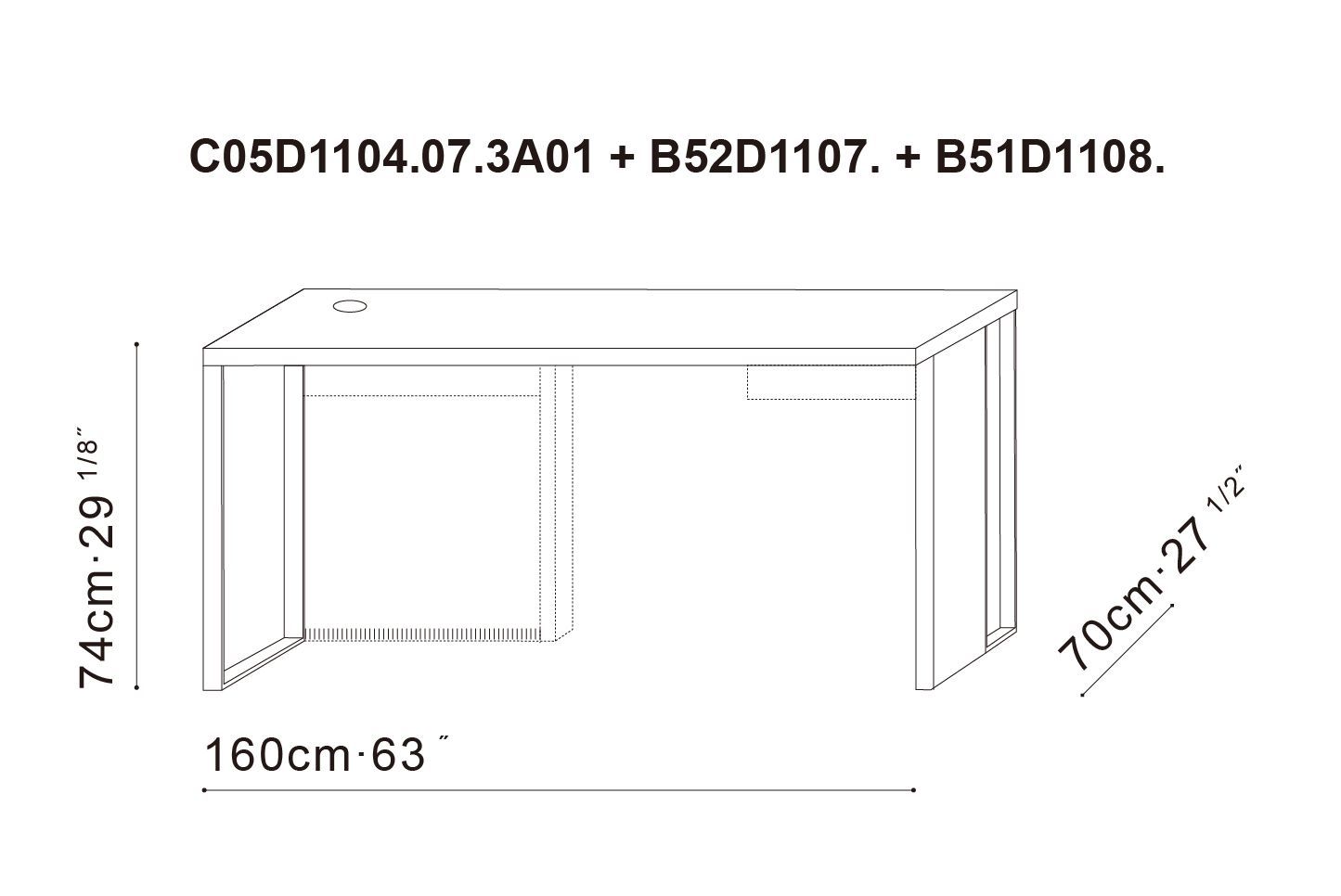 Деревянный шпон исполнительный стол с ящиками CAMERICH TIME ARCH-00052468 - Вид №5