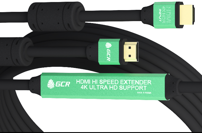 GCR-50751 кабель активный 30.0m hdmi 2.0, high speed 19m/19m с усилителем, черный, тройной экран Greenconnect Santreyd  - Вид №1