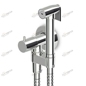 Z93994 Запорный кран 1/2 '' со встроенной вешалкой для душа, ручной душ с кнопкой, гибкость 1500 мм. Zucchetti Articoli vari 