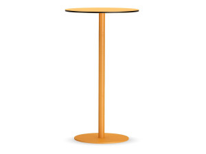 Высокий круглый стол из стали и HPL