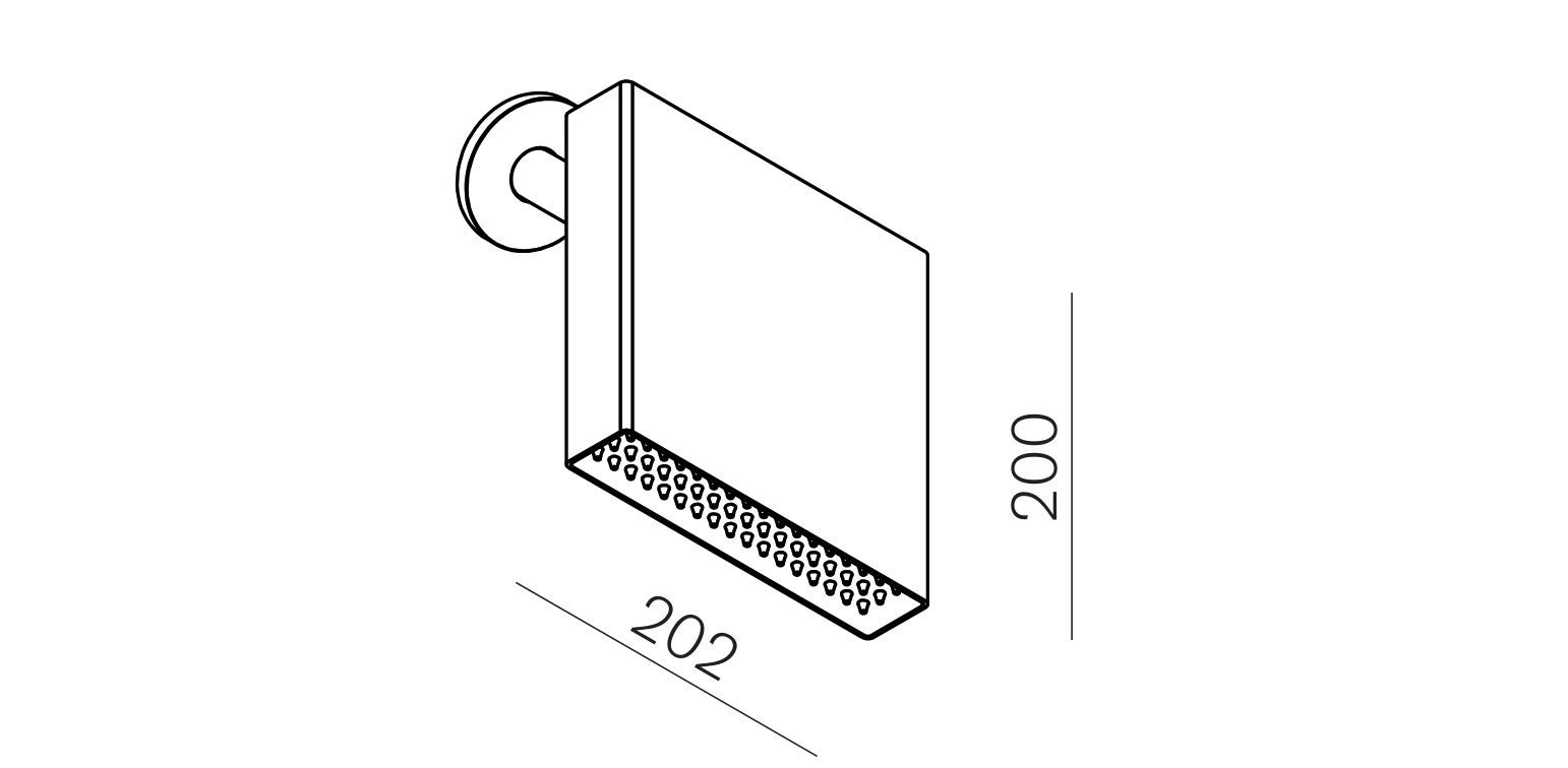 Прямоугольная душевая головка из нержавеющей стали Agape SQUARE ARCH-00080492 - Вид №4