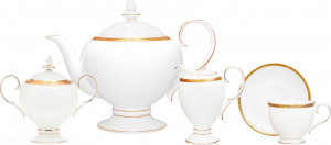 1049784 Noritake Сервиз чайный Noritake "Рочель,золотой кант" 6/15 Фарфор костяной