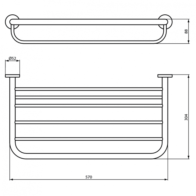 A9106AA Полка для полотенец для ванны 60 см Ideal Standard IOM - Вид №2