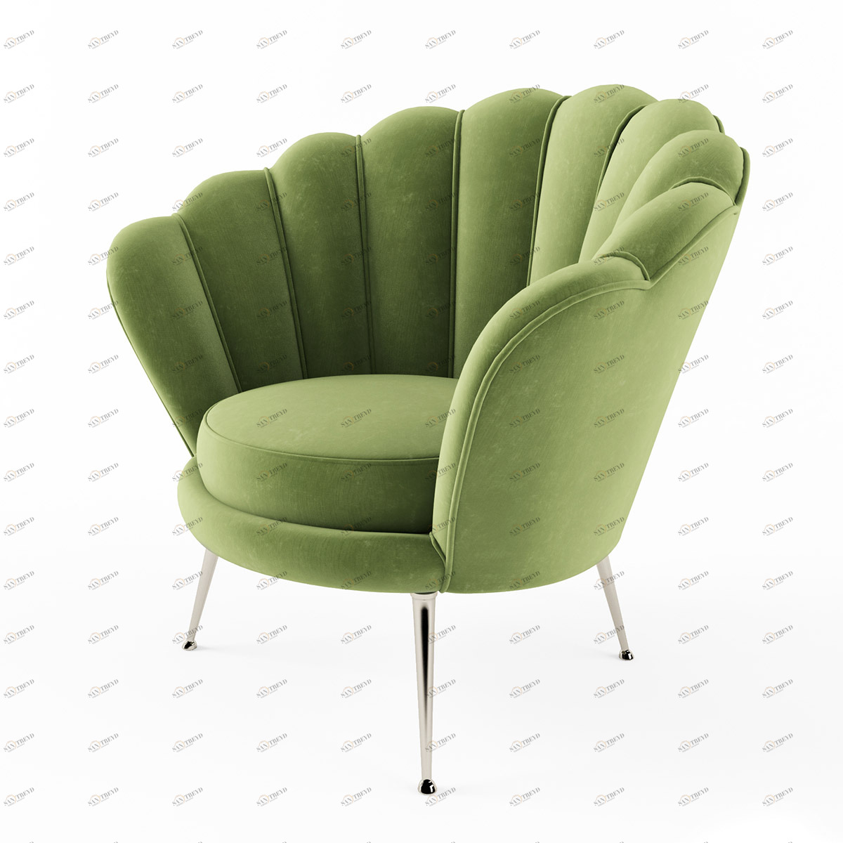 Кресло круглое зеленое с фигурной спинкой Tresor от Delight Collection DELIGHT COLLECTION ДИЗАЙНЕРСКИЕ 247968 Зеленый 