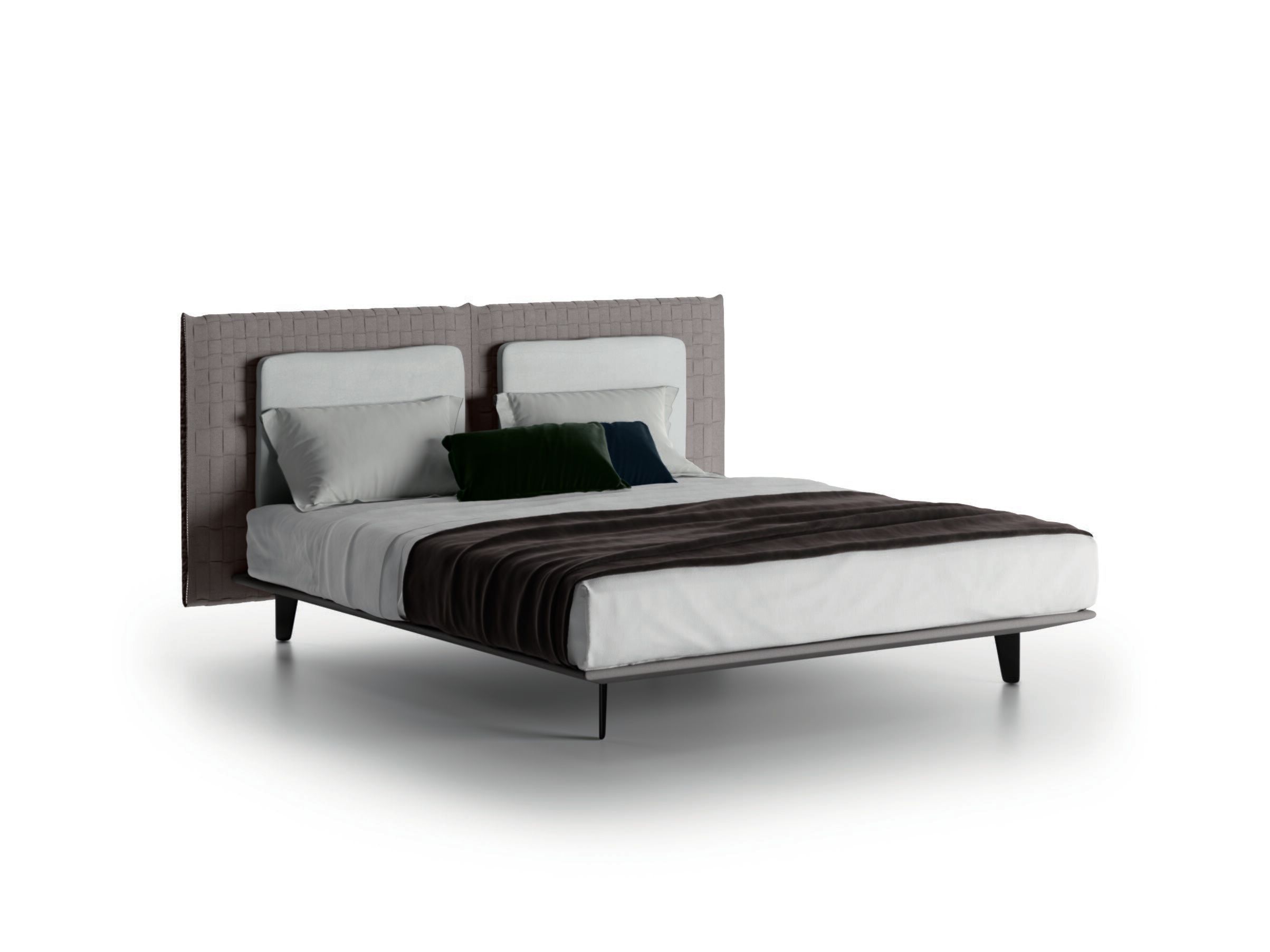 Двуспальная кровать из ткани с мягким изголовьем Natuzzi Italia кампус ARCH-00087685 - Вид №1