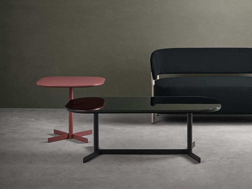 Kendo Mobiliario Низкий прямоугольный журнальный столик из стали и дерева  Hélix-26  - Вид №4