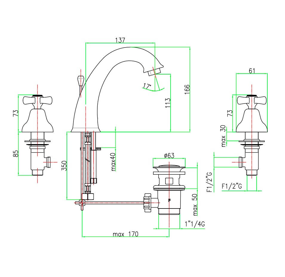 AM750101010 Смеситель для раковины Webert Armony - Вид №2