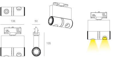 Milan Iluminacion Точечный светодиодный потолочный светильник Robotic 6443 / 6444 - Вид №3