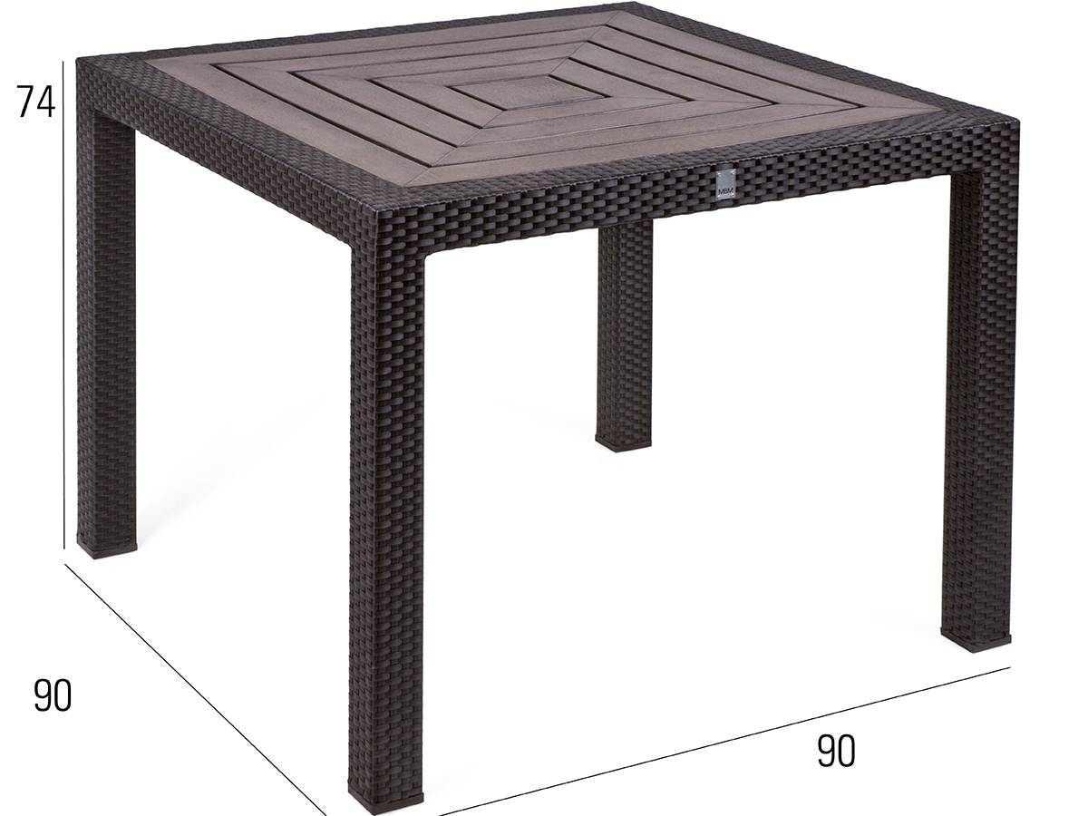 68.00.0196 Стол Bellini Mocca - столешница Resysta Siam - 90 x 90 Mbm  - Вид №1