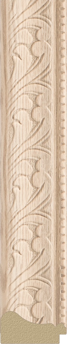 BY 3697 Зеркало в багетной раме - беленый дуб 57 mm EVOFORM Octagon - Вид №2