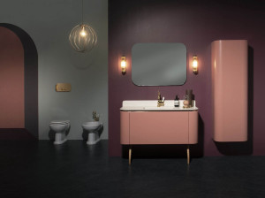 Напольная раковина с ящиком и дверцами