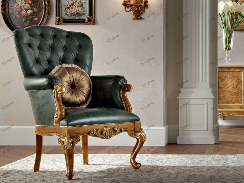 Modenese Gastone Мягкое кожаное кресло с подлокотниками Casanova sun-id-1358071