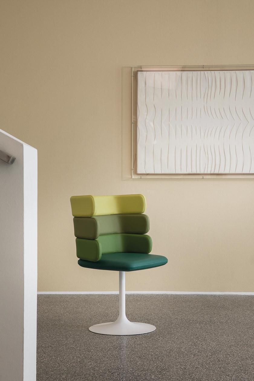 Luxy Кожаное вращающееся кресло на эстакаде с подлокотниками Cluster Cl5 - Вид №1