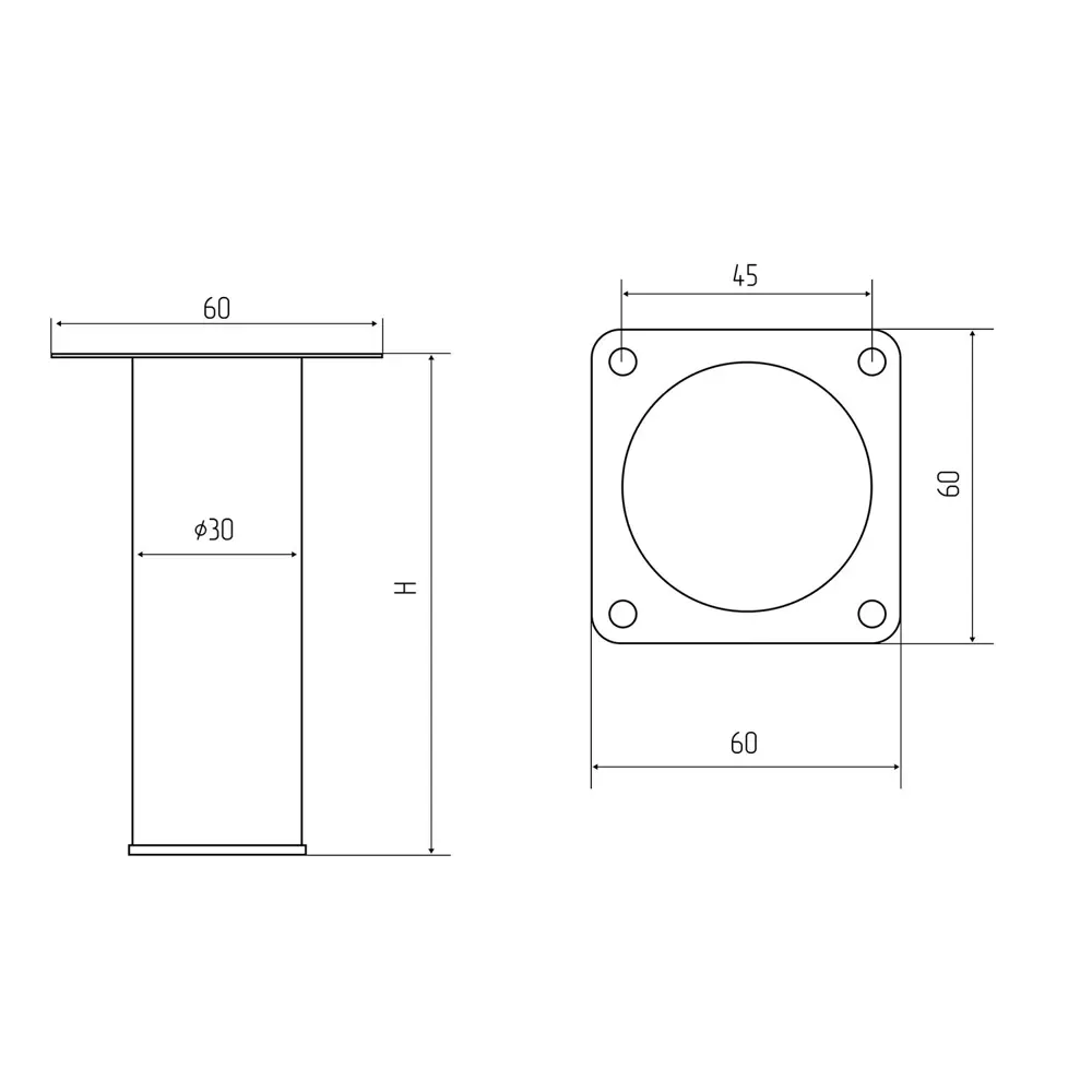 EDSON Мебельная ножка круглая стальная 71 см с бронзовым покрытием 89403124 STLM-1572135 - Вид №3